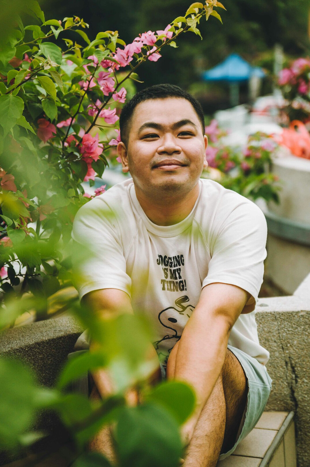 Studio portrait of a young Malaysian Malay man smiling